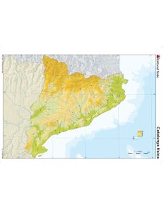 Mapa Mudo Color Din A4 Cataluña Fisico 2
