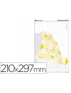Mapa Mudo Color Din A4 Cataluña Politico