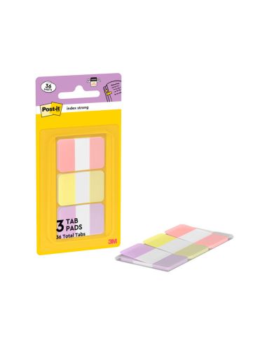 Banderitas Separadoras Rigidas Dispensador Post-It Index Strong 686-3 Sun 25,4X38.1 Mm Pack De 36
