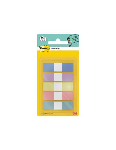 Banderitas Separadoras Dispensador Post-It Index Flags 683-5 Pastelo 11,9X43,2 Mm Pack De 20 Unidades X 5