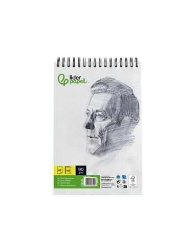 Bloc Dibujo Liderpapel Esbozos Espiral Din A6 105X148Mm 100 Hojas 90Gr/M2 Sin Recuadro