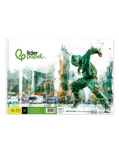Bloc Dibujo Liderpapel Artistico Urban Espiral 230X325Mm 20 Hojas 130G/M2 Sin Recuadro Perforado