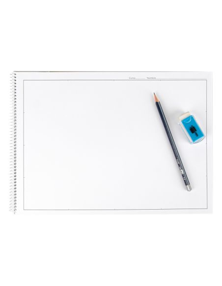 Bloc Dibujo Liderpapel Lineal Historico Espiral 230X325Mm 20 Hojas 130G/M2 Con Recuadro Perforado