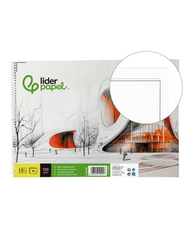 Bloc Dibujo Liderpapel Lineal Vanguardia Espiral 230X325Mm 20 Hojas 130G/M2 Con Recuadro Perforado