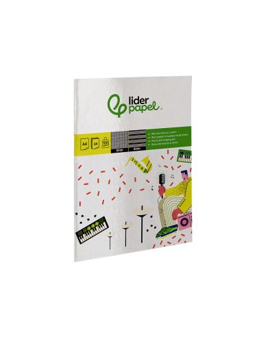 Bloc Musica Y Canto Liderpapel Pentagrama Interlineado 2 Mm Cuadricula 5Mm Din A4 24 Hojas 100G/M2