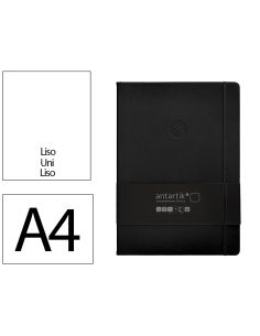 Cuaderno Con Gomilla Antartik Notes Tapa Dura A4 Hojas Lisas Negro 100 Hojas 80 Gr Fsc