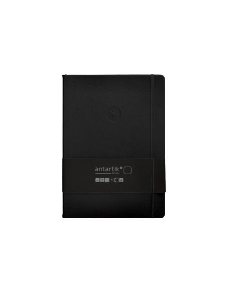 Cuaderno Con Gomilla Antartik Notes Tapa Dura A4 Hojas Lisas Negro 100 Hojas 80 Gr Fsc