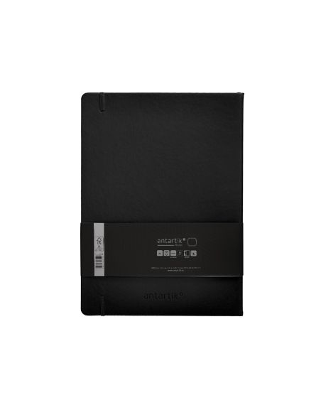 Cuaderno Con Gomilla Antartik Notes Tapa Dura A4 Hojas Lisas Negro 100 Hojas 80 Gr Fsc