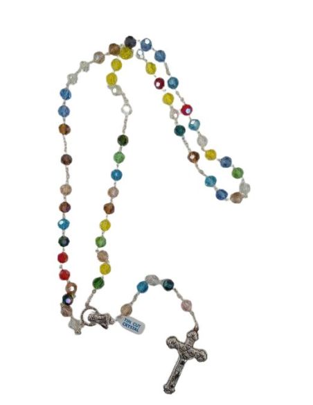 Rosario Cristal Multicolor Claro 7Mm
