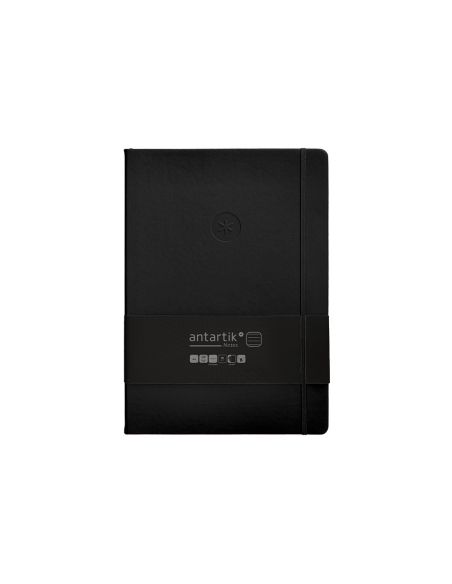Cuaderno Con Gomilla Antartik Notes Tapa Dura A4 Hojas Rayas Negro 100 Hojas 80 Gr Fsc