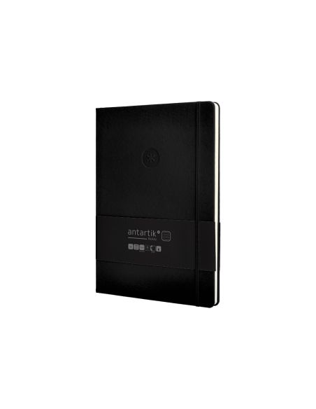 Cuaderno Con Gomilla Antartik Notes Tapa Dura A4 Hojas Rayas Negro 100 Hojas 80 Gr Fsc