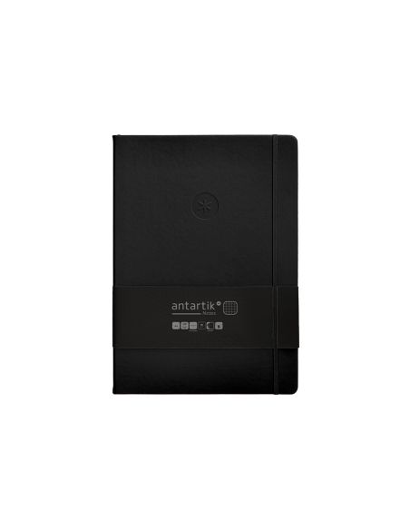 Cuaderno Con Gomilla Antartik Notes Tapa Dura A4 Hojas Cuadricula Negro 100 Hojas 80 Gr Fsc