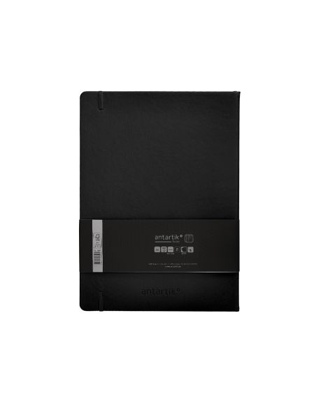 Cuaderno Con Gomilla Antartik Notes Tapa Dura A4 Hojas Cuadricula Negro 100 Hojas 80 Gr Fsc