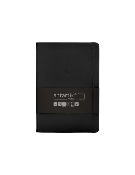 Cuaderno Con Gomilla Antartik Notes Tapa Dura A5 Hojas Lisas Negro 100 Hojas 80 Gr Fsc