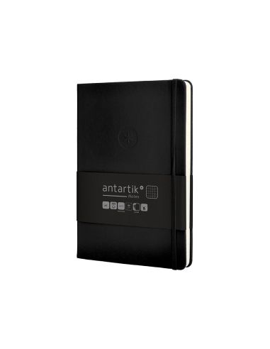 Cuaderno Con Gomilla Antartik Notes Tapa Dura A5 Hojas Cuadricula Negro 100 Hojas 80 Gr Fsc