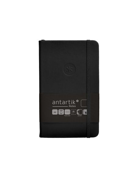 Cuaderno Con Gomilla Antartik Notes Tapa Dura A6 Hojas Lisas Negro 100 Hojas 80 Gr Fsc
