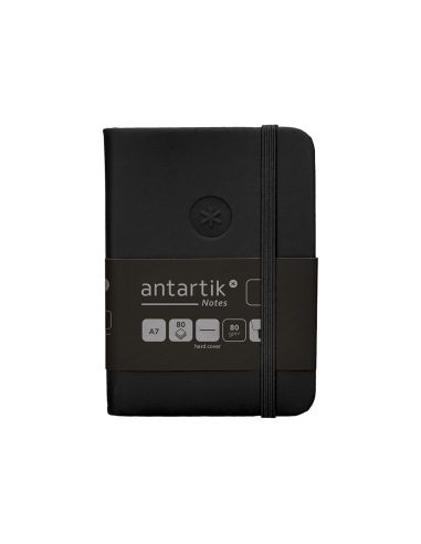 Cuaderno Con Gomilla Antartik Notes Tapa Dura A7 Hojas Lisas Negro 80 Hojas 80 Gr Fsc