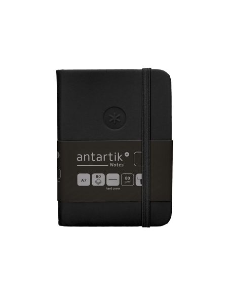 Cuaderno Con Gomilla Antartik Notes Tapa Dura A7 Hojas Lisas Negro 80 Hojas 80 Gr Fsc