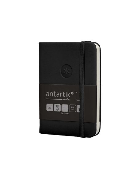 Cuaderno Con Gomilla Antartik Notes Tapa Dura A7 Hojas Lisas Negro 80 Hojas 80 Gr Fsc