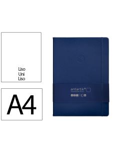 Cuaderno Con Gomilla Antartik Notes Tapa Dura A4 Hojas Lisas Azul Marino 100 Hojas 80 Gr Fsc