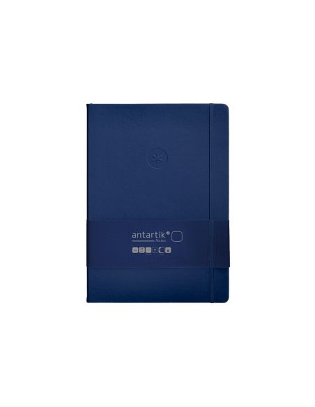 Cuaderno Con Gomilla Antartik Notes Tapa Dura A4 Hojas Lisas Azul Marino 100 Hojas 80 Gr Fsc