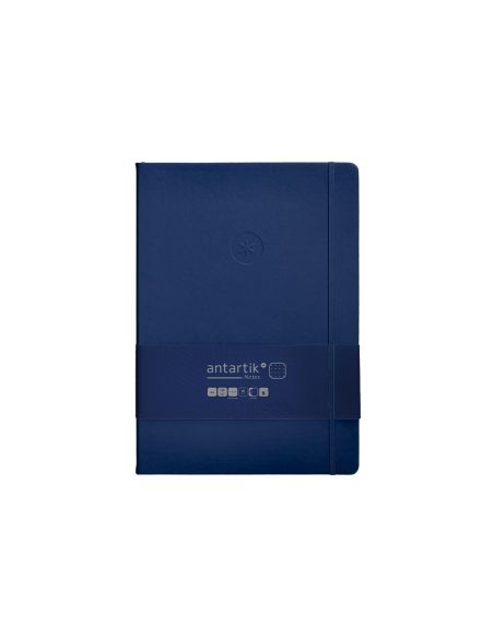 Cuaderno Con Gomilla Antartik Notes Tapa Dura A4 Hojas Puntos Azul Marino 100 Hojas 80 Gr Fsc