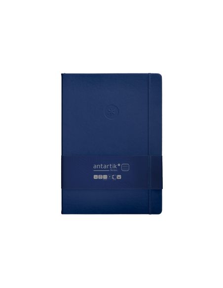 Cuaderno Con Gomilla Antartik Notes Tapa Dura A4 Hojas Rayas Azul Marino 100 Hojas 80 Gr Fsc
