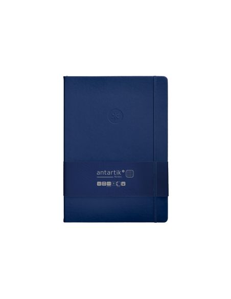 Cuaderno Con Gomilla Antartik Notes Tapa Dura A4 Hojas Cuadricula Azul Marino 100 Hojas 80 Gr Fsc