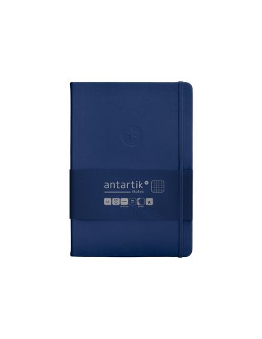 Cuaderno Con Gomilla Antartik Notes Tapa Dura A5 Hojas Cuadricula Azul Marino 100 Hojas 80 Gr Fsc