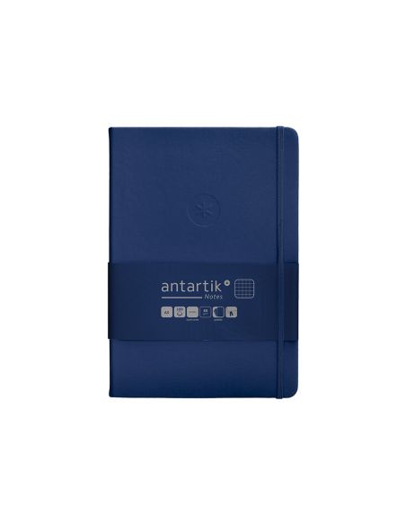 Cuaderno Con Gomilla Antartik Notes Tapa Dura A5 Hojas Cuadricula Azul Marino 100 Hojas 80 Gr Fsc