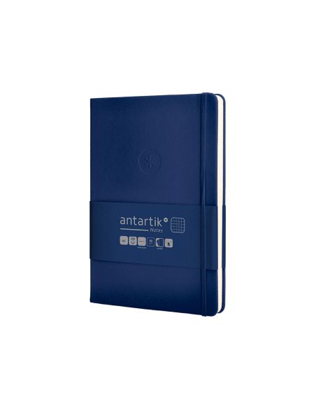 Cuaderno Con Gomilla Antartik Notes Tapa Dura A5 Hojas Cuadricula Azul Marino 100 Hojas 80 Gr Fsc