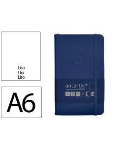 Cuaderno Con Gomilla Antartik Notes Tapa Dura A6 Hojas Lisas Azul Marino 100 Hojas 80 Gr Fsc