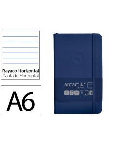 Cuaderno Con Gomilla Antartik Notes Tapa Dura A6 Hojas Rayas Azul Marino 100 Hojas 80 Gr Fsc