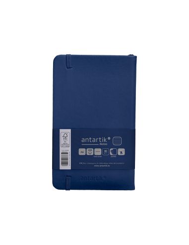 Cuaderno Con Gomilla Antartik Notes Tapa Dura A6 Hojas Rayas Azul Marino 100 Hojas 80 Gr Fsc