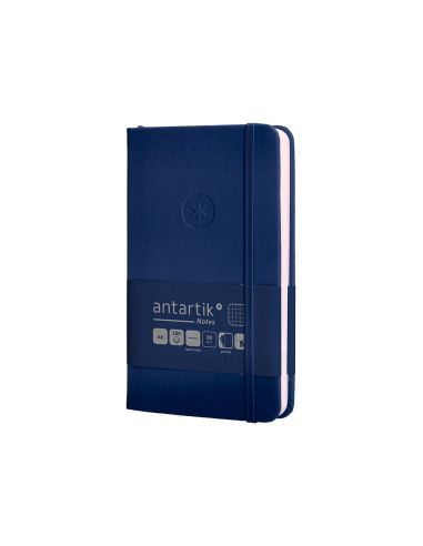 Cuaderno Con Gomilla Antartik Notes Tapa Dura A6 Hojas Cuadricula Azul Marino 100 Hojas 80 Gr Fsc