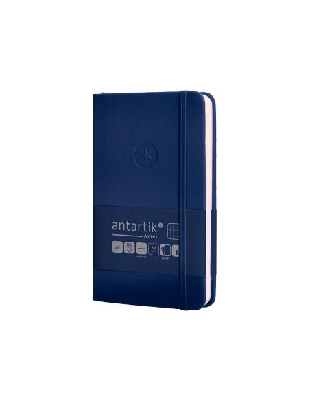 Cuaderno Con Gomilla Antartik Notes Tapa Dura A6 Hojas Cuadricula Azul Marino 100 Hojas 80 Gr Fsc