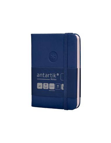 Cuaderno Con Gomilla Antartik Notes Tapa Dura A7 Hojas Lisas Azul Marino 80 Hojas 80 Gr Fsc