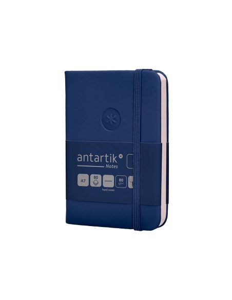 Cuaderno Con Gomilla Antartik Notes Tapa Dura A7 Hojas Lisas Azul Marino 80 Hojas 80 Gr Fsc