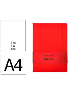 Cuaderno Con Gomilla Antartik Notes Tapa Dura A4 Hojas Lisas Rojo 100 Hojas 80 Gr Fsc