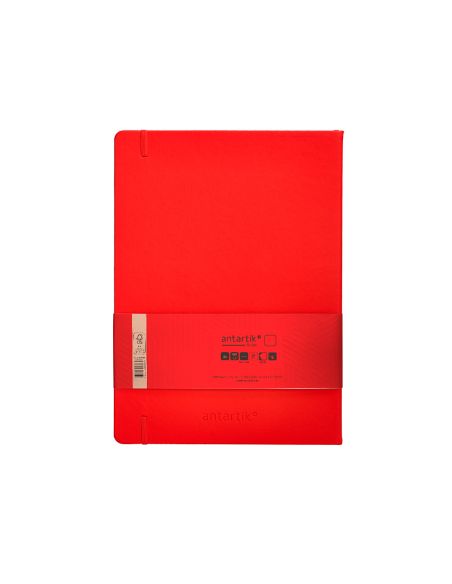 Cuaderno Con Gomilla Antartik Notes Tapa Dura A4 Hojas Lisas Rojo 100 Hojas 80 Gr Fsc
