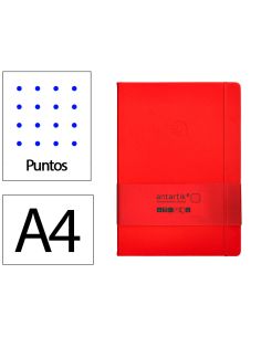 Cuaderno Con Gomilla Antartik Notes Tapa Dura A4 Hojas Puntos Rojo 100 Hojas 80 Gr Fsc