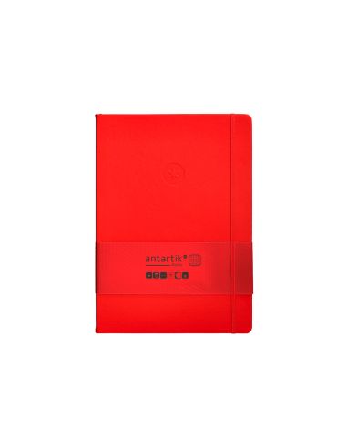 Cuaderno Con Gomilla Antartik Notes Tapa Dura A4 Hojas Cuadricula Rojo 100 Hojas 80 Gr Fsc