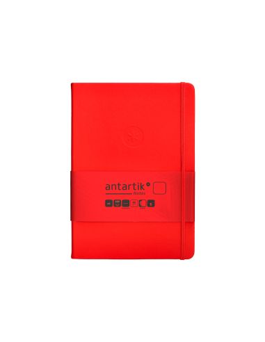 Cuaderno Con Gomilla Antartik Notes Tapa Dura A5 Hojas Lisas Rojo 100 Hojas 80 Gr Fsc