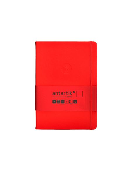 Cuaderno Con Gomilla Antartik Notes Tapa Dura A5 Hojas Lisas Rojo 100 Hojas 80 Gr Fsc