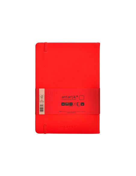 Cuaderno Con Gomilla Antartik Notes Tapa Dura A5 Hojas Lisas Rojo 100 Hojas 80 Gr Fsc