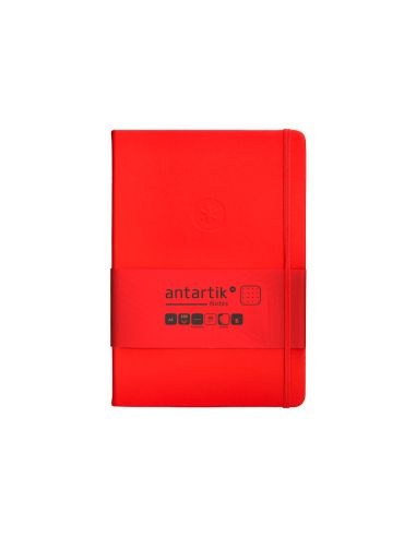 Cuaderno Con Gomilla Antartik Notes Tapa Dura A5 Hojas Puntos Rojo 100 Hojas 80 Gr Fsc