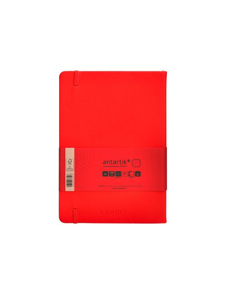 Cuaderno Con Gomilla Antartik Notes Tapa Dura A5 Hojas Puntos Rojo 100 Hojas 80 Gr Fsc