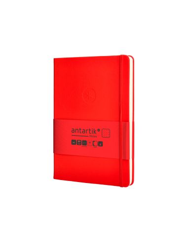 Cuaderno Con Gomilla Antartik Notes Tapa Dura A5 Hojas Puntos Rojo 100 Hojas 80 Gr Fsc
