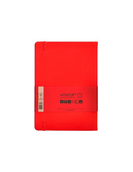 Cuaderno Con Gomilla Antartik Notes Tapa Dura A5 Hojas Rayas Rojo 100 Hojas 80 Gr Fsc