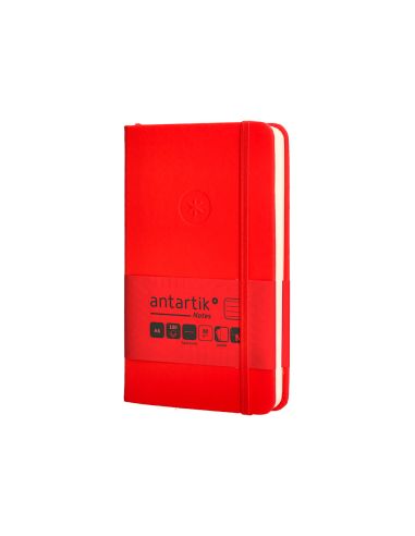 Cuaderno Con Gomilla Antartik Notes Tapa Dura A6 Hojas Rayas Rojo 100 Hojas 80 Gr Fsc